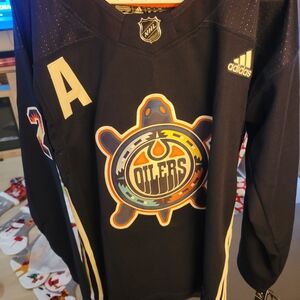 Adidas Kids Oilers Navy Jersey